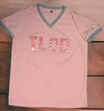 TLOD embroidered v-neck-pink