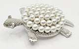 Pearl turtle brooch