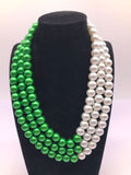 Emerald Dream glass pearl set (necklace, earrings, bracelet)