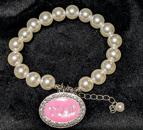 TLOD oval charm pearl bracelet
