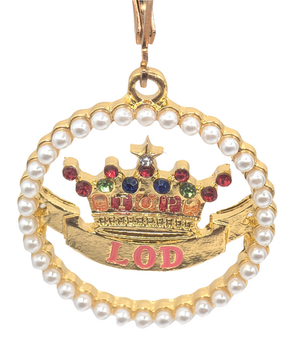 TLOD jeweled crown/pearl earrings