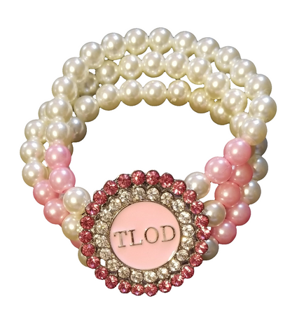 *clearance* Pearl and crystal stretch bracelet