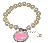 TLOD oval charm pearl bracelet