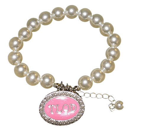 TLOD oval charm pearl bracelet