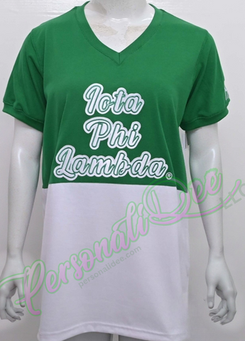 Iota Phi Lambda color block/embroidered T-shirt