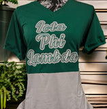 Iota Phi Lambda color block/embroidered T-shirt