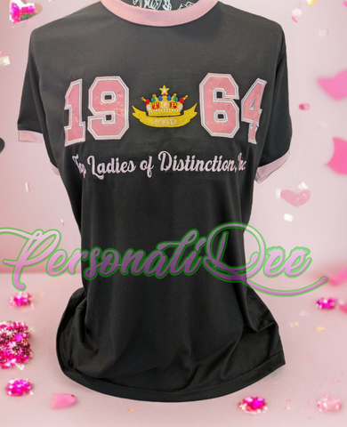 1964 Crown embroidered tee-black