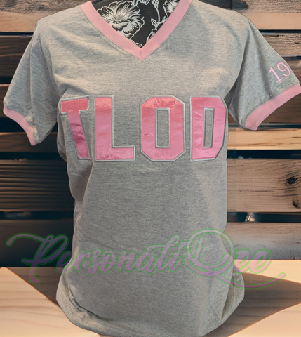 TLOD embroidered v-neck-gray