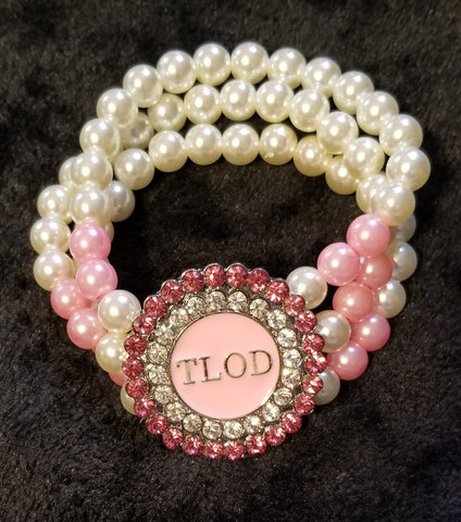 Pearl and crystal stretch bracelet