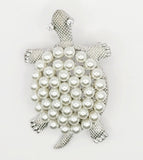 Pearl turtle brooch