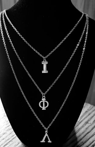 Stainless steel Greek-letter Iota necklace