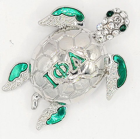 Iota Phi Lambda Greek-letter turtle brooch
